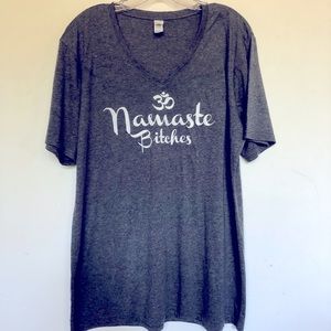 Namaste Bitches V Neck T Shirt